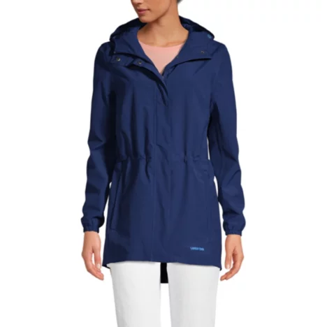 Women's Waterproof Hooded Packable Raincoat - Deep sea navy