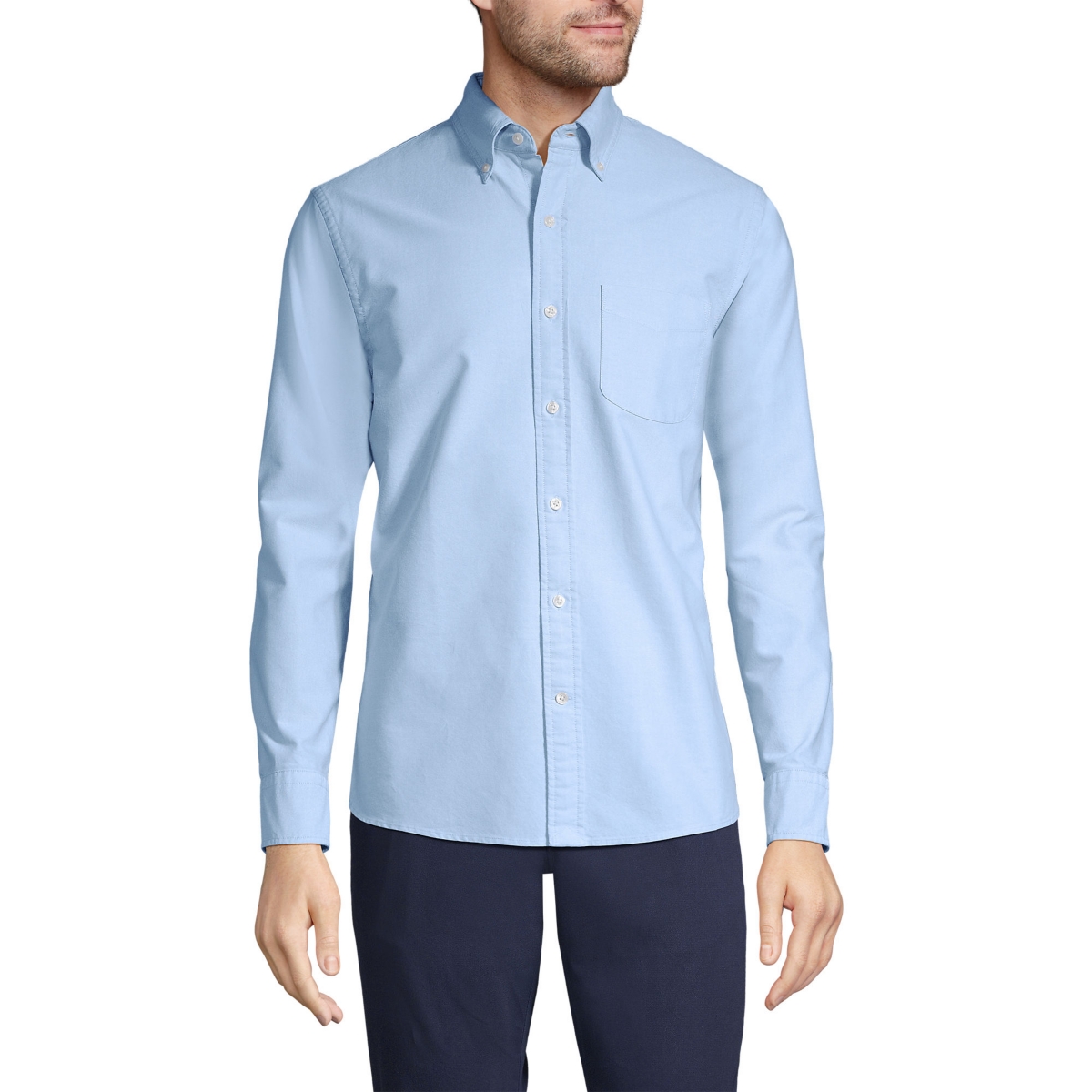 Men's Tailored Fit Long Sleeve Sail Rigger Oxford Shirt - Blue