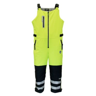 Men's HiVis Extreme Softshell Bib Overalls - -60°F Comfort, ANSI Class E, Insulated, Windproof, Water-Repellent, High-Visibility Workwear