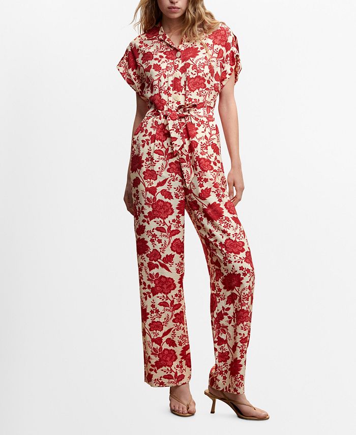 Mango long printed sales jumpsuit