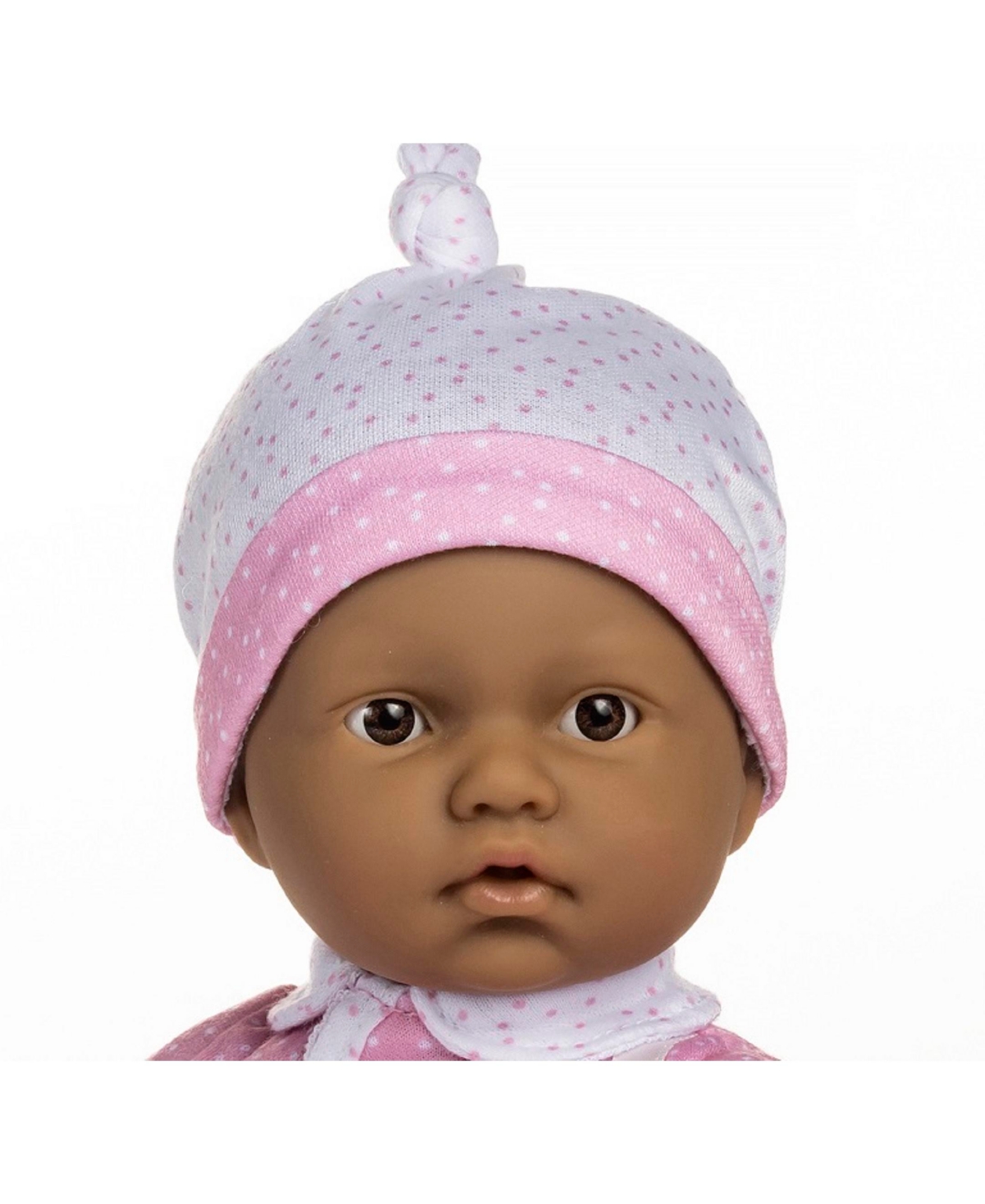 JC TOYS LA BABY HISPANIC 11" MINI SOFT BODY BABY DOLL ONESIE WITH BLANKET, PACIFIER SET 