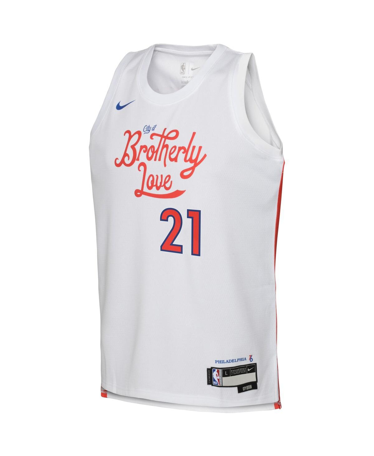 Big Boys and Girls Nike Joel EmbiidPhiladelphia 76ers 2022/23 Swingman Jersey - City Edition - White