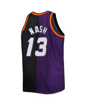 Men's Steve Nash Purple, Black Phoenix Suns Big and Tall Hardwood Classics 1996-97 Split Swingman Jersey