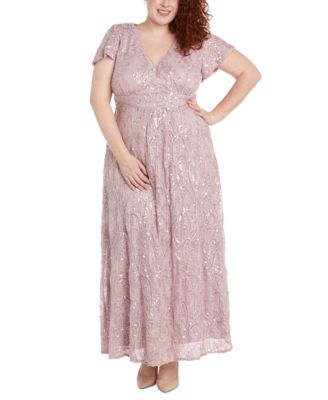 Plus Size Sequined Fit & Flare Gown