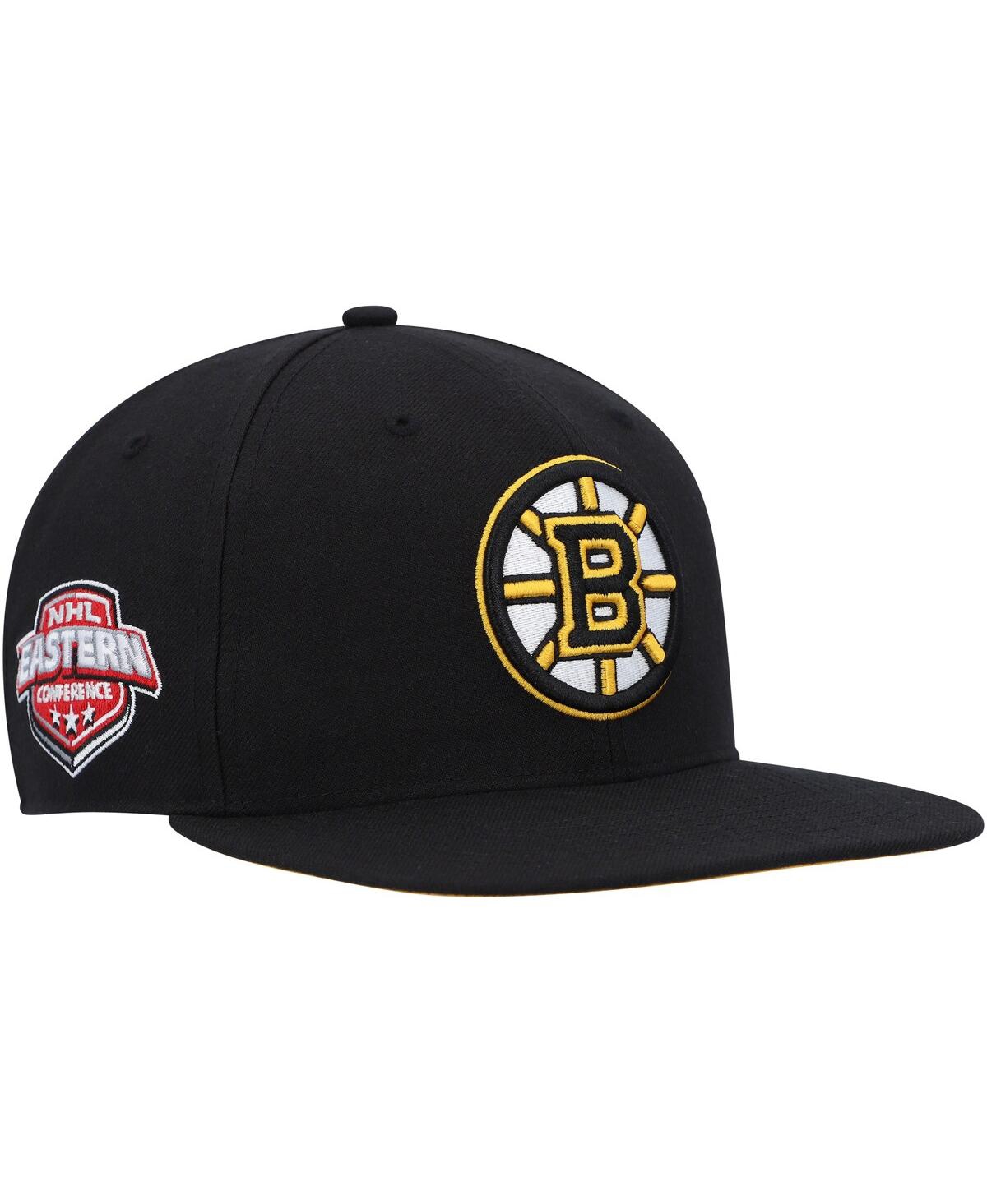 47 Brand Men's ' Black Boston Bruins Sure Shot Captain Snapback Hat