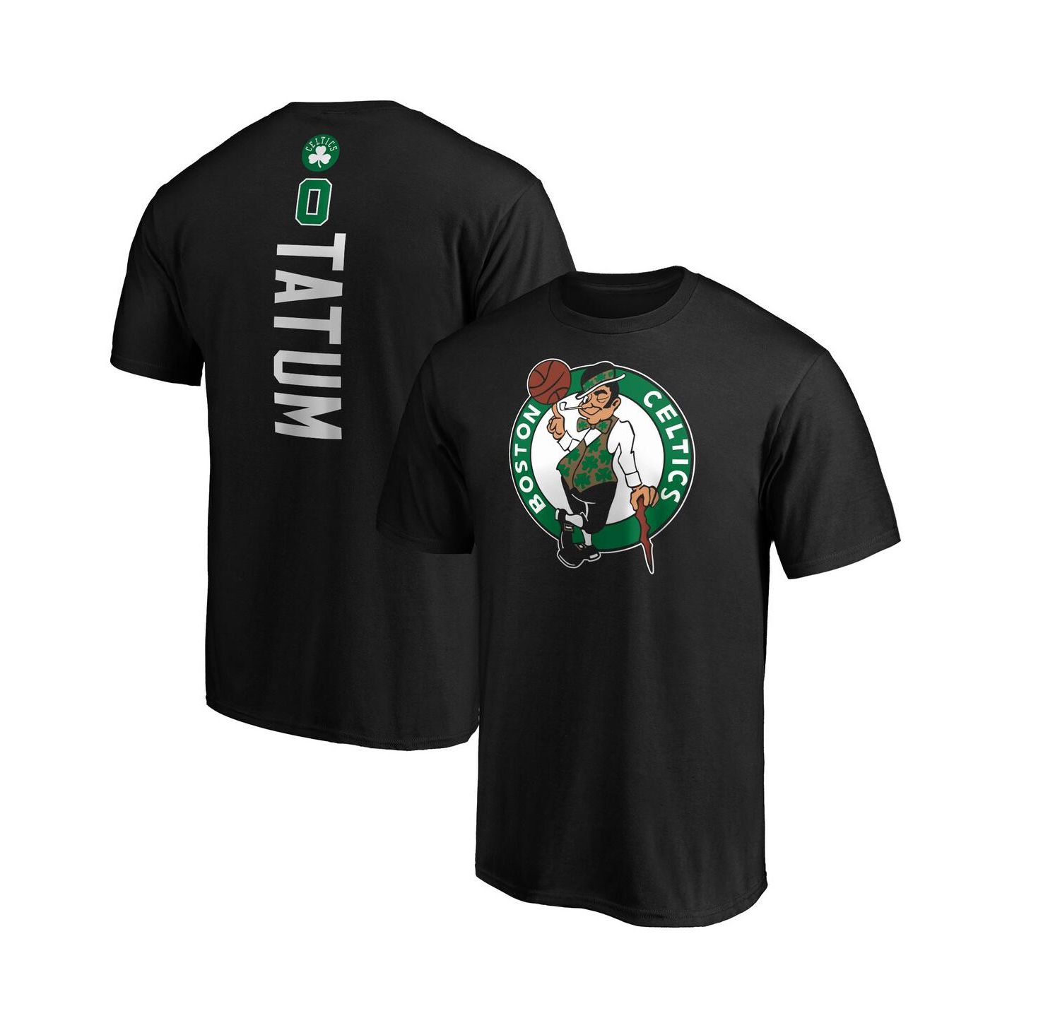 Men's Jayson Tatum Black Boston Celtics Team Playmaker Name and Number T-shirt