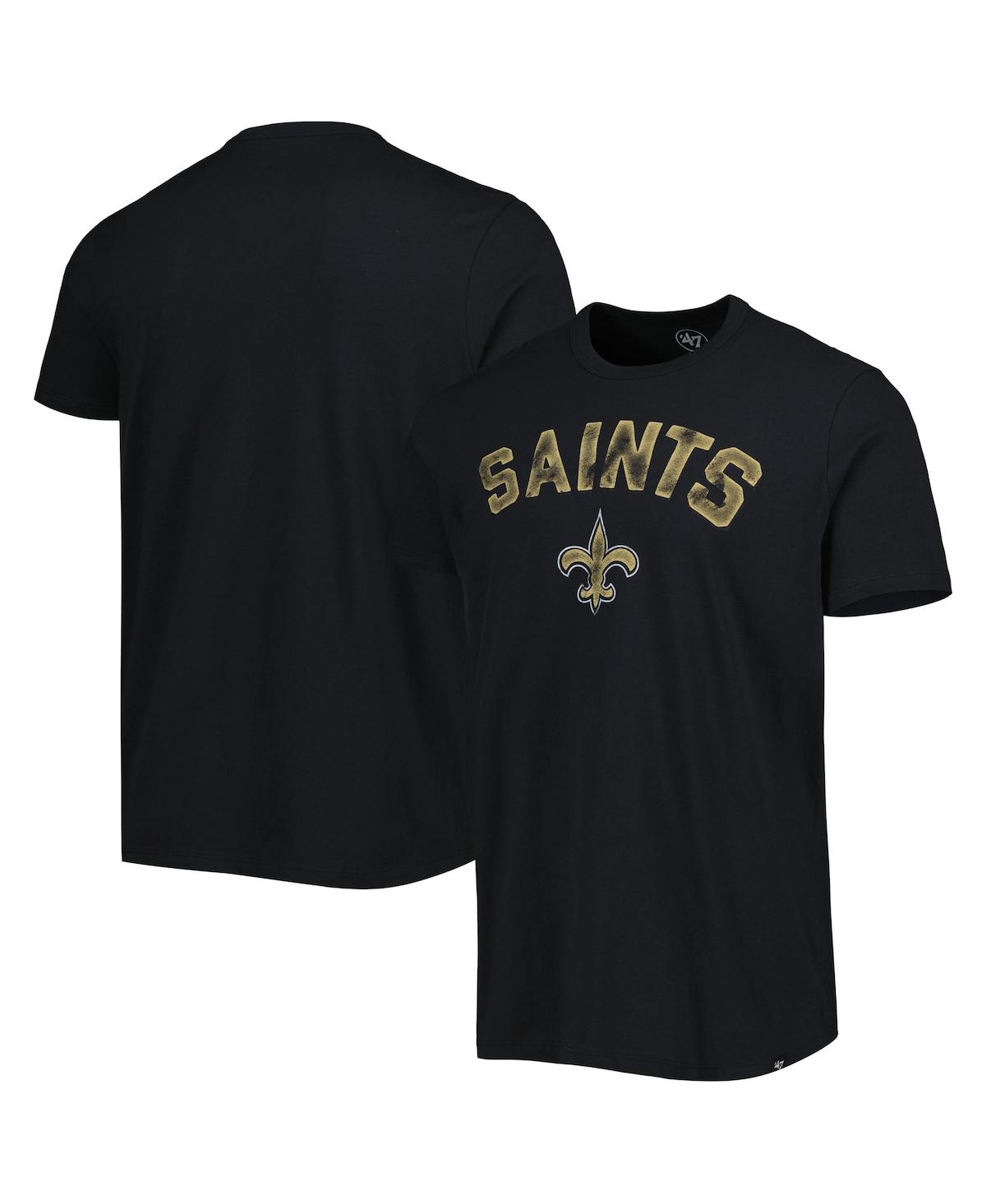 47 Brand Men's '47 Charcoal New Orleans Saints Dark Ops Super Rival T-shirt In Black