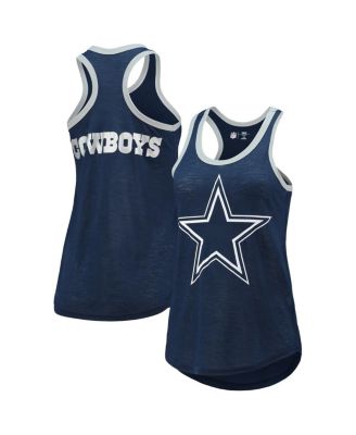 Women's Navy Dallas Cowboys Tater Burnout Tank Top
