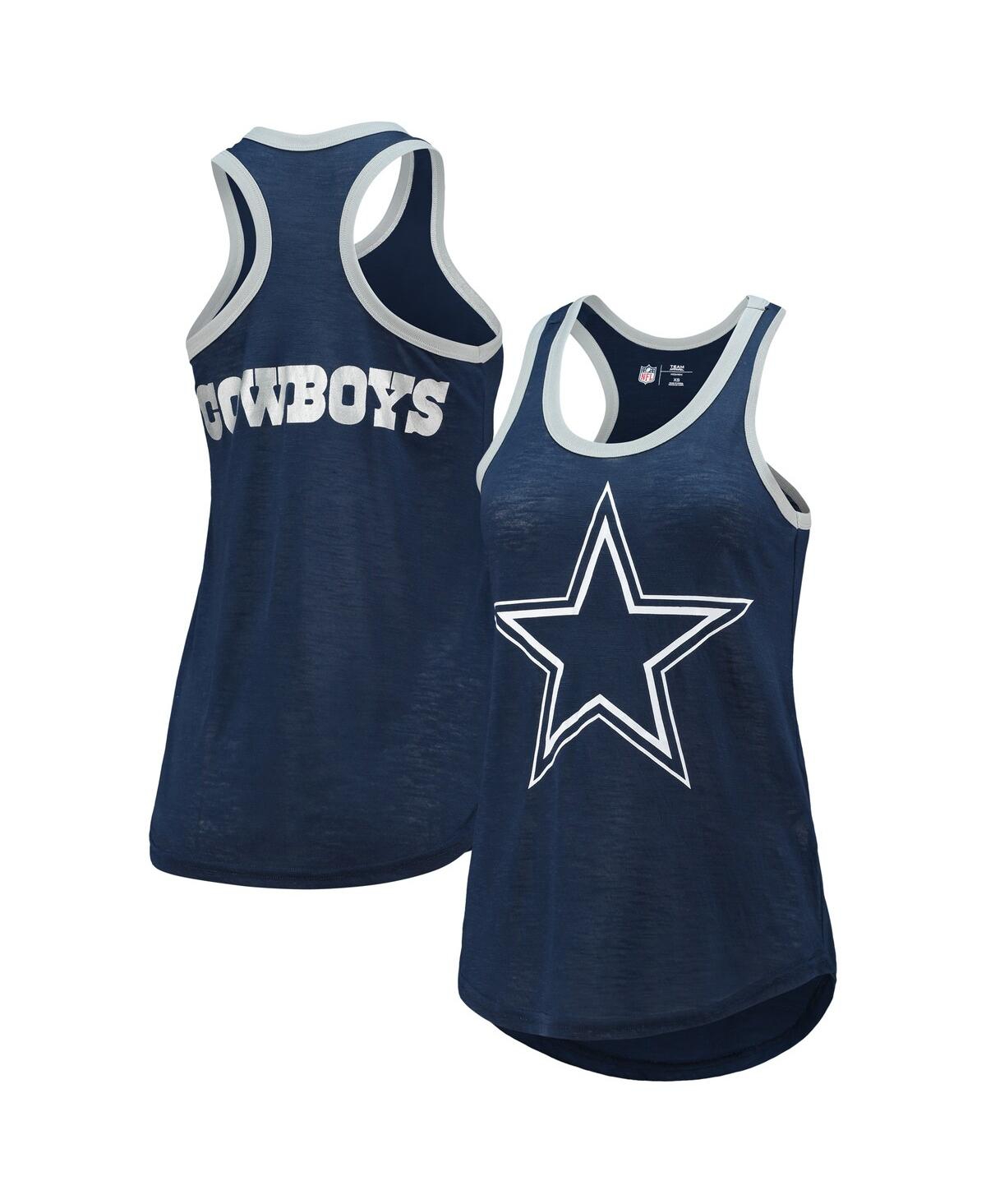 Shop G-iii 4her By Carl Banks Women's  Navy Dallas Cowboys Tater Burnout Tank Top
