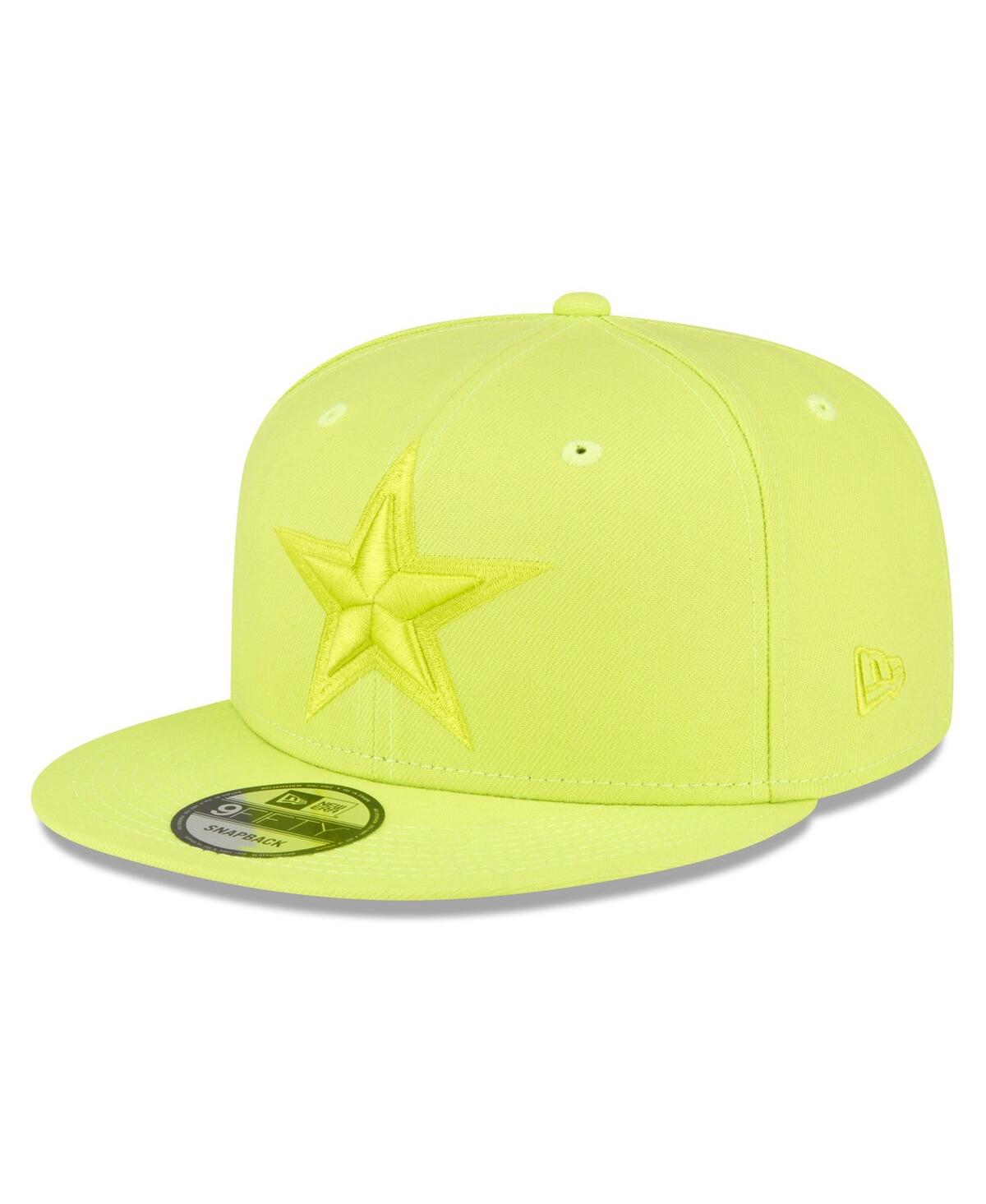 Shop New Era Men's  Neon Green Dallas Cowboys Color Pack Brights 9fifty Snapback Hat