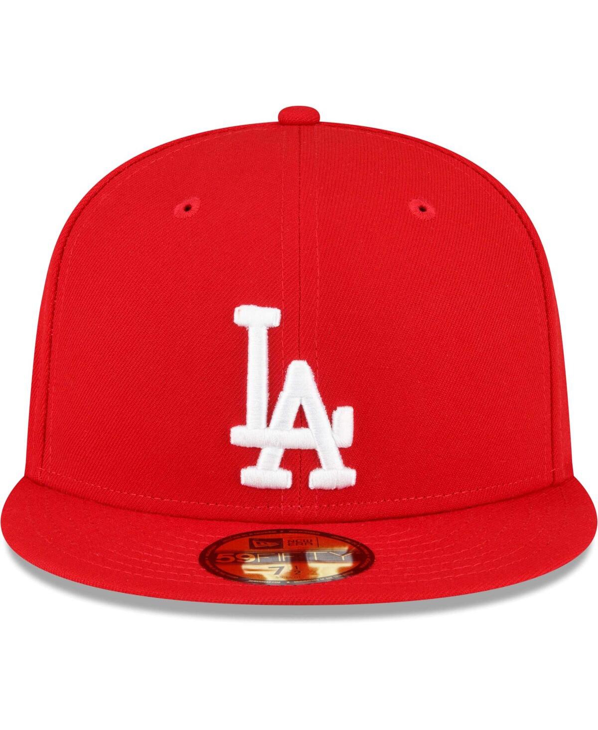Shop New Era Men's  Red Los Angeles Dodgers Sidepatch 59fifty Fitted Hat