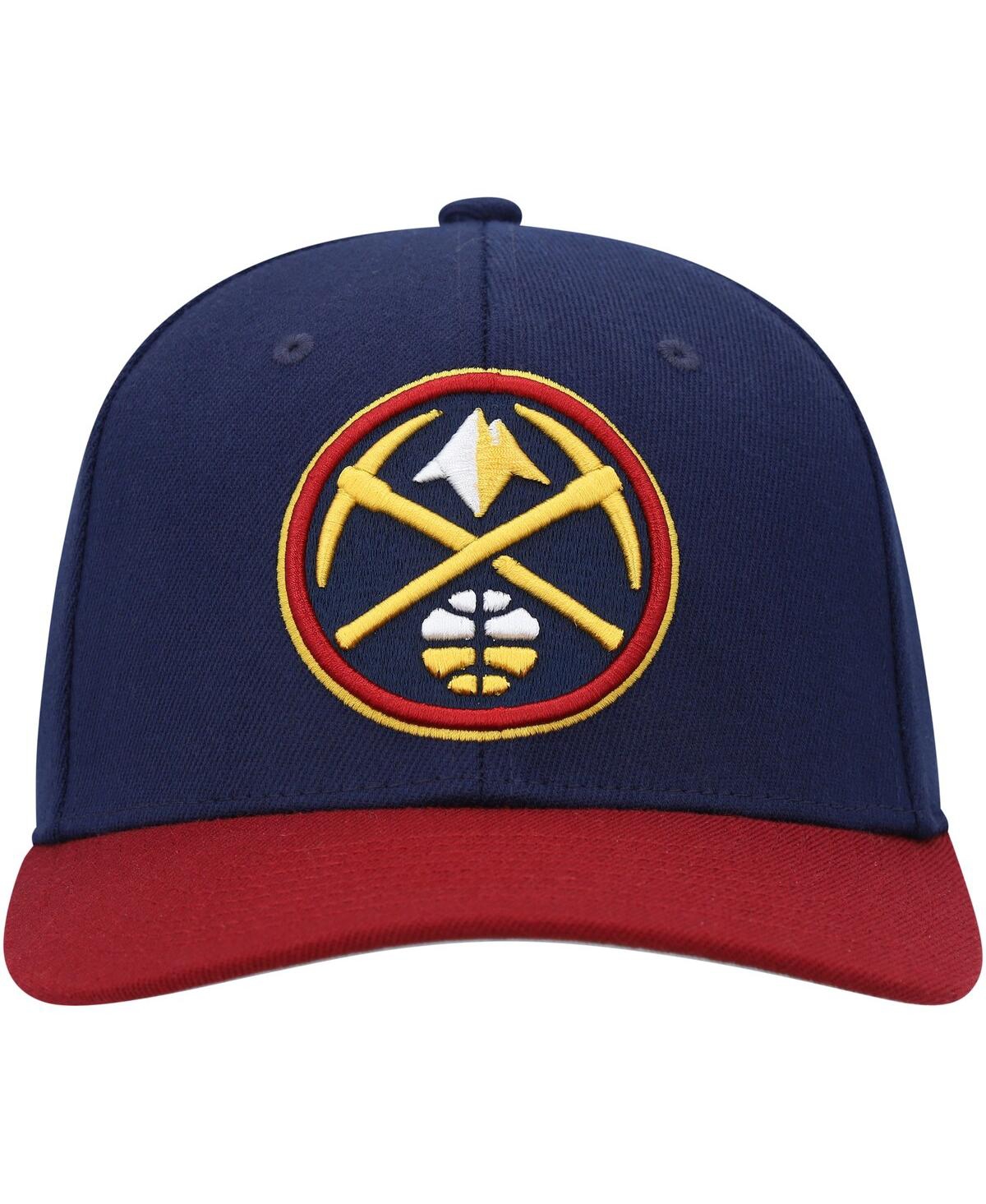 Men's Mitchell & Ness Navy, Red Denver Nuggets Mvp Team Two-Tone 2.0 Stretch-Snapback Hat