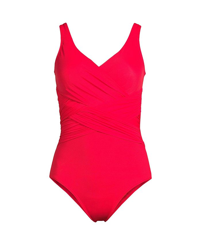 Lands' End Women's Plus Size SlenderSuit Tummy Control Chlorine