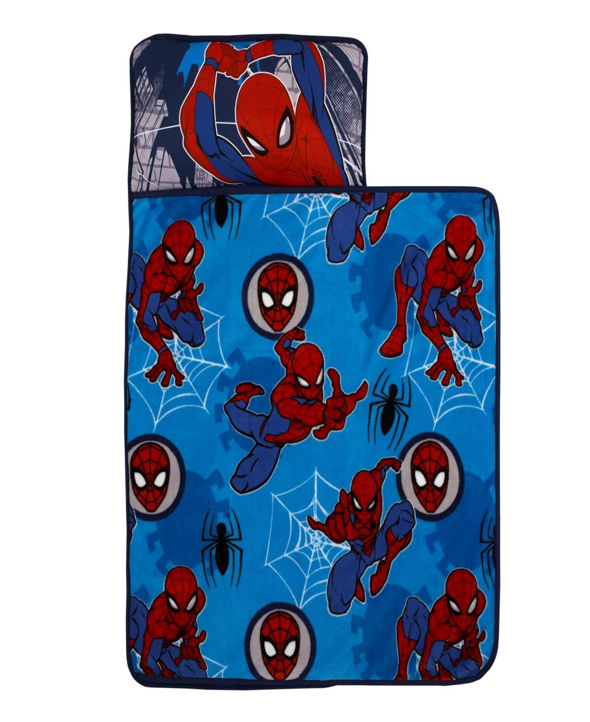 Marvel Spiderman Wall Crawler Nap Mat Bedding In Blue