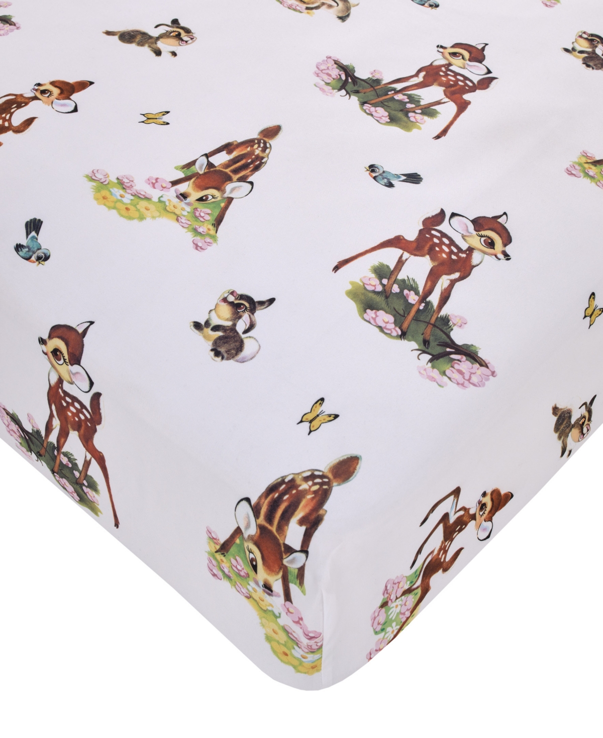 Shop Disney Vintage-like Bambi Fitted Crib Sheet In Beige