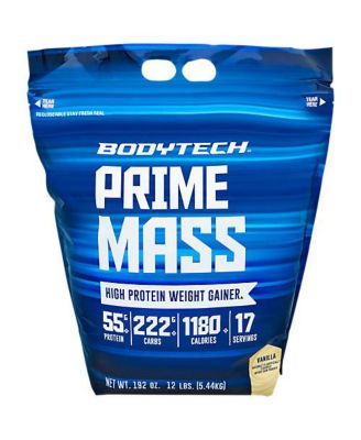 BodyTech Prime Mass - High Protein Weight Gainer Powder - Vanilla (12 ...