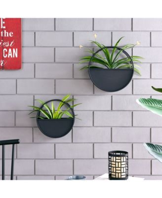 Round 2-Piece Iron Wall Planter Set