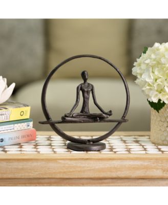 Yoga Meditation Circle Cast Iron Sculpture