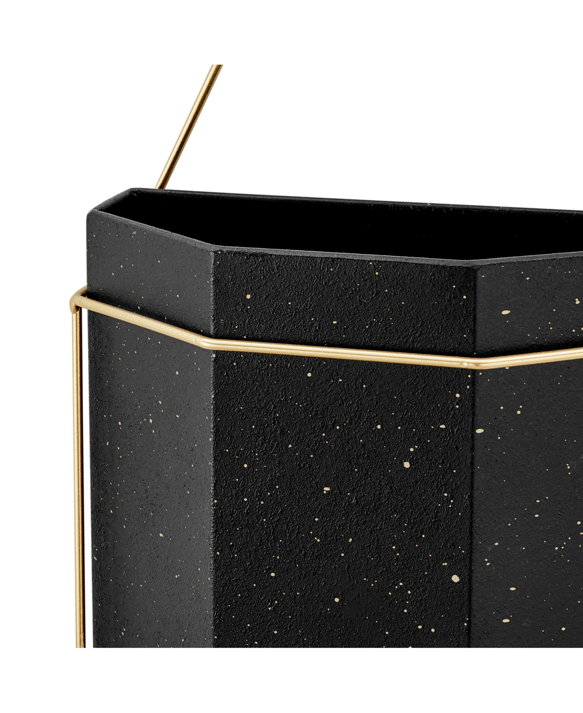 Danya B Modern Geometric Metal 3-piece Wall Planters Set In Black,gold