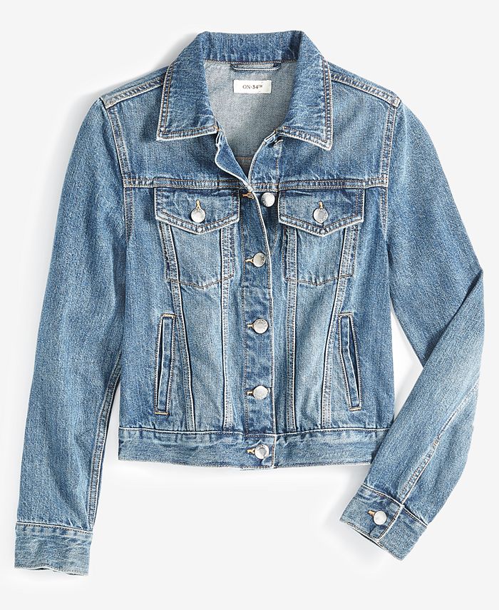 On 34th Women's Classic Denim Trucker Jacket, Created for Macy's Macy's