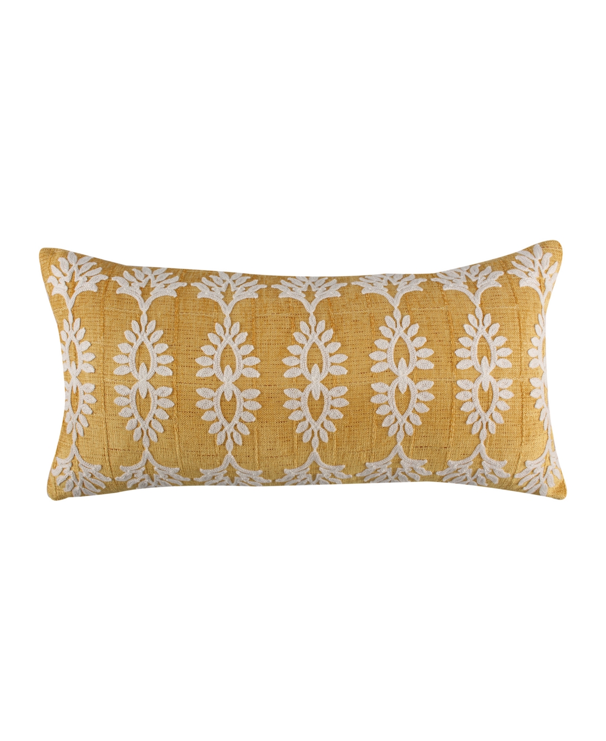Levtex Presidio Crewel Stitchdecorative Pillow, 24" X 12" In Yellow