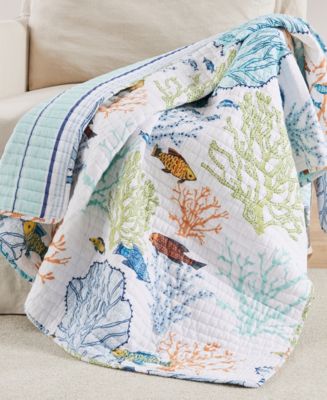 Levtex Home Deep Sea Quilted Reversible Throw, 50