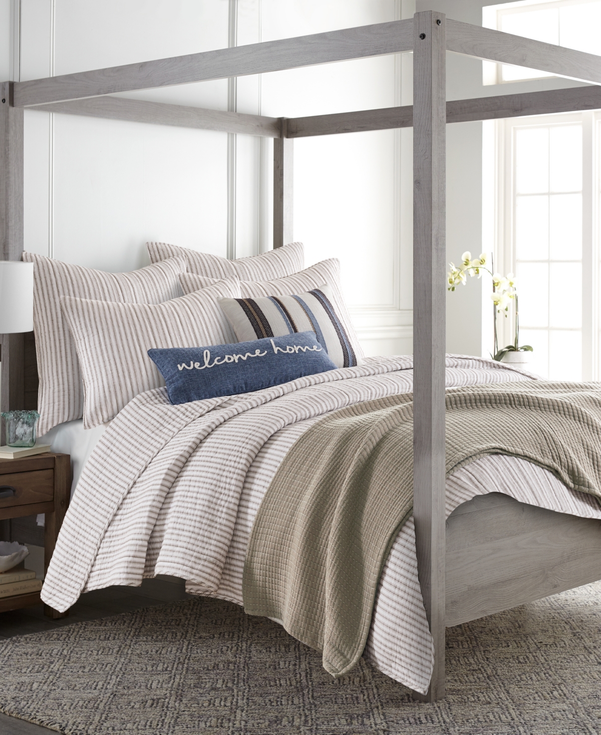 Levtex Tobago Stripe Reversible 2-pc. Quilt Set, Twin/twin Xl In Taupe