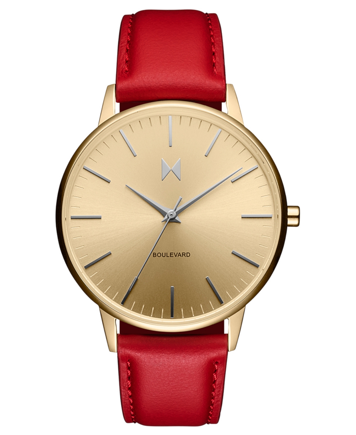 Mvmt Women's Boulevard Red Leather Strap Watch 38mm In Gold/red