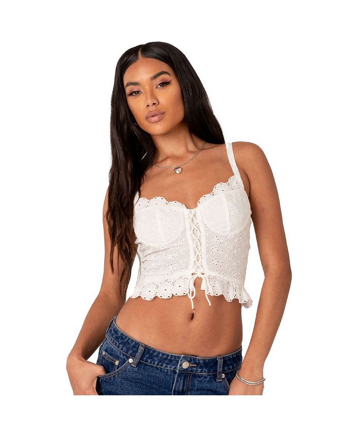 Macy's white top lace top