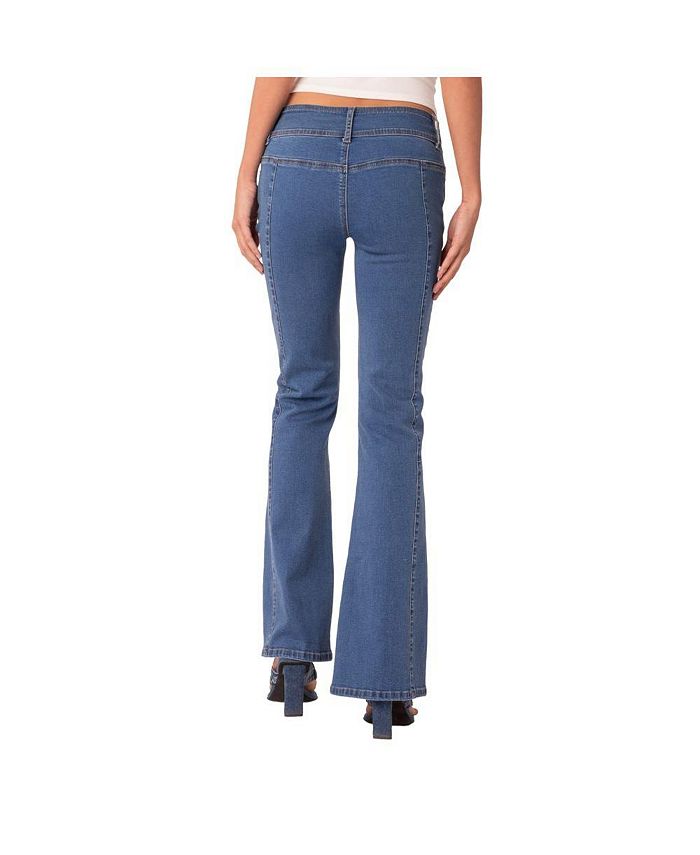 Edikted Women's Low Rise Belted Jeans - Macy's