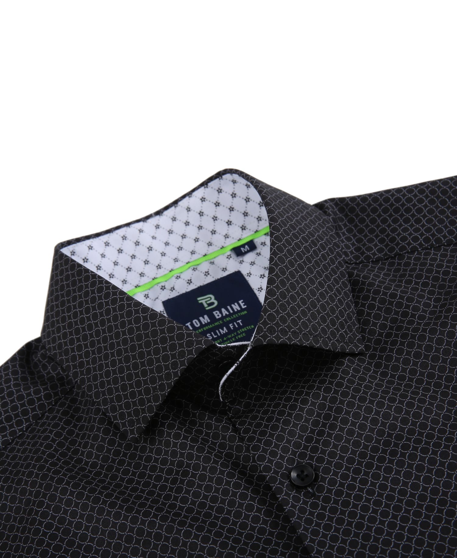 Men's Slim Fit Short Sleeve Performance Stretch Button Down Dress Shirt