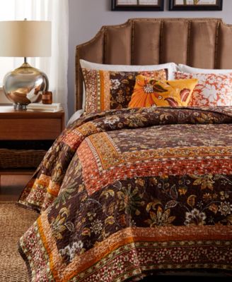 Audrey Floral Print 3 Piece Quilt Set, King/California King