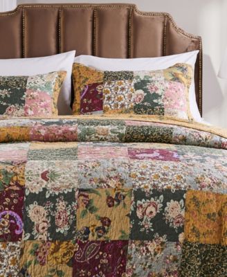 Antique-Like Chic Authentic Patchwork 2 Piece Bedspread Set, Twin/XL