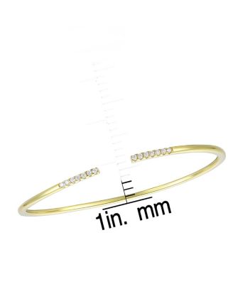 14K Gold Plated Round Cubic Zirconia Cuff Bracelet