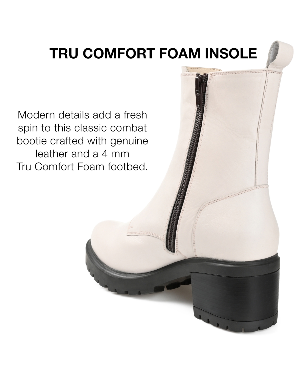 Journee Signature Women's Norrah Front Zip Lug Sole Moto Booties