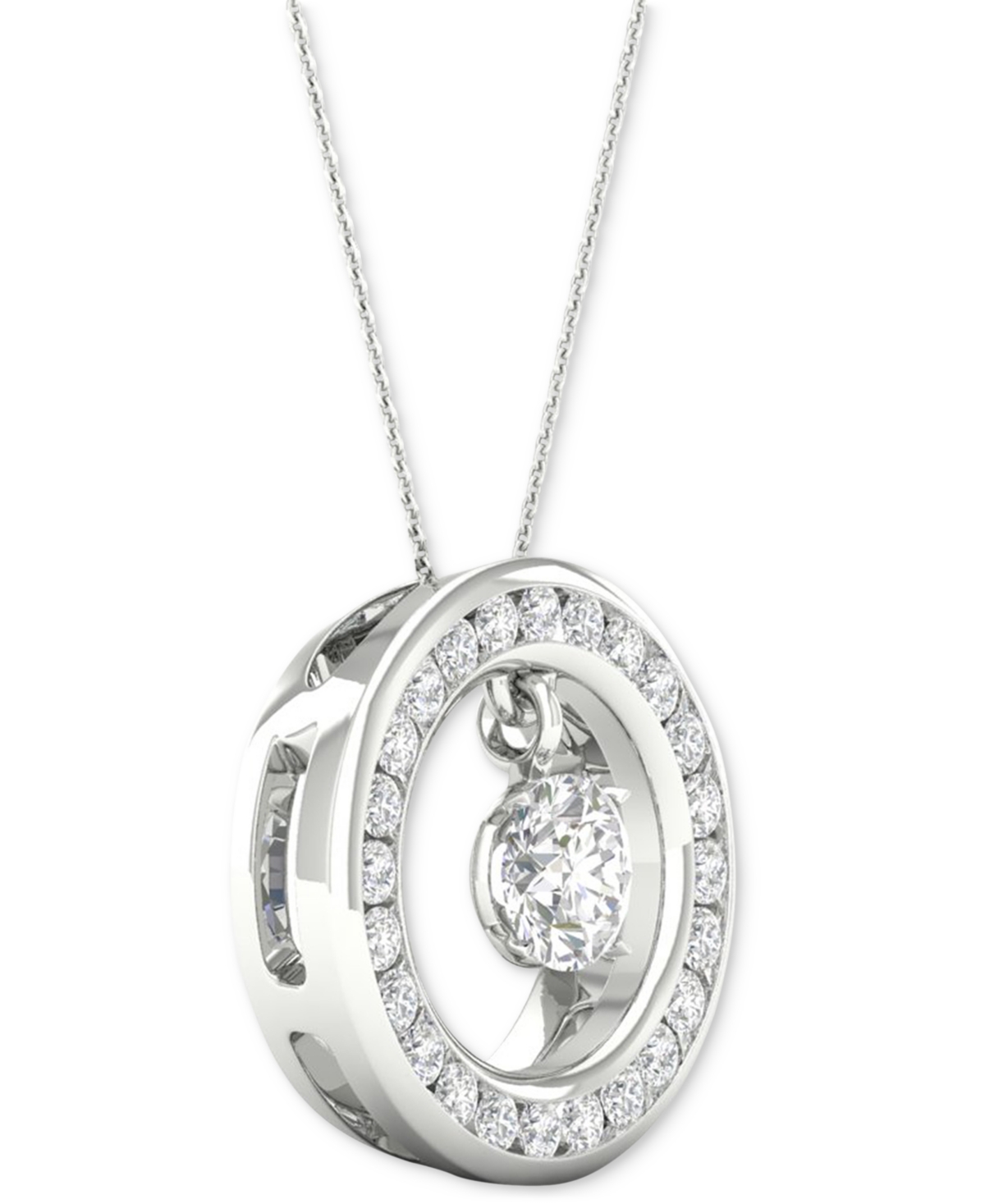 Diamond Orbital Halo Pendant Necklace (1/3 ct. t.w.) in 10k 16