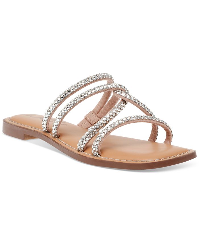 Wild Pair Gabryell Embellished Slip-On Flat Sandals, Created for Macy's ...