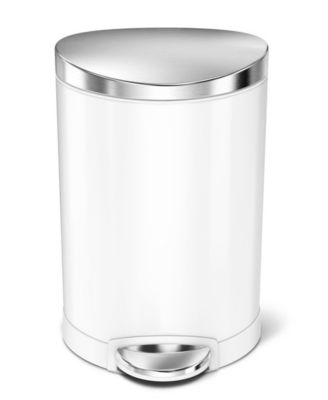 6 Liter Semi-Round Bathroom Trash Can with Liner Pocket