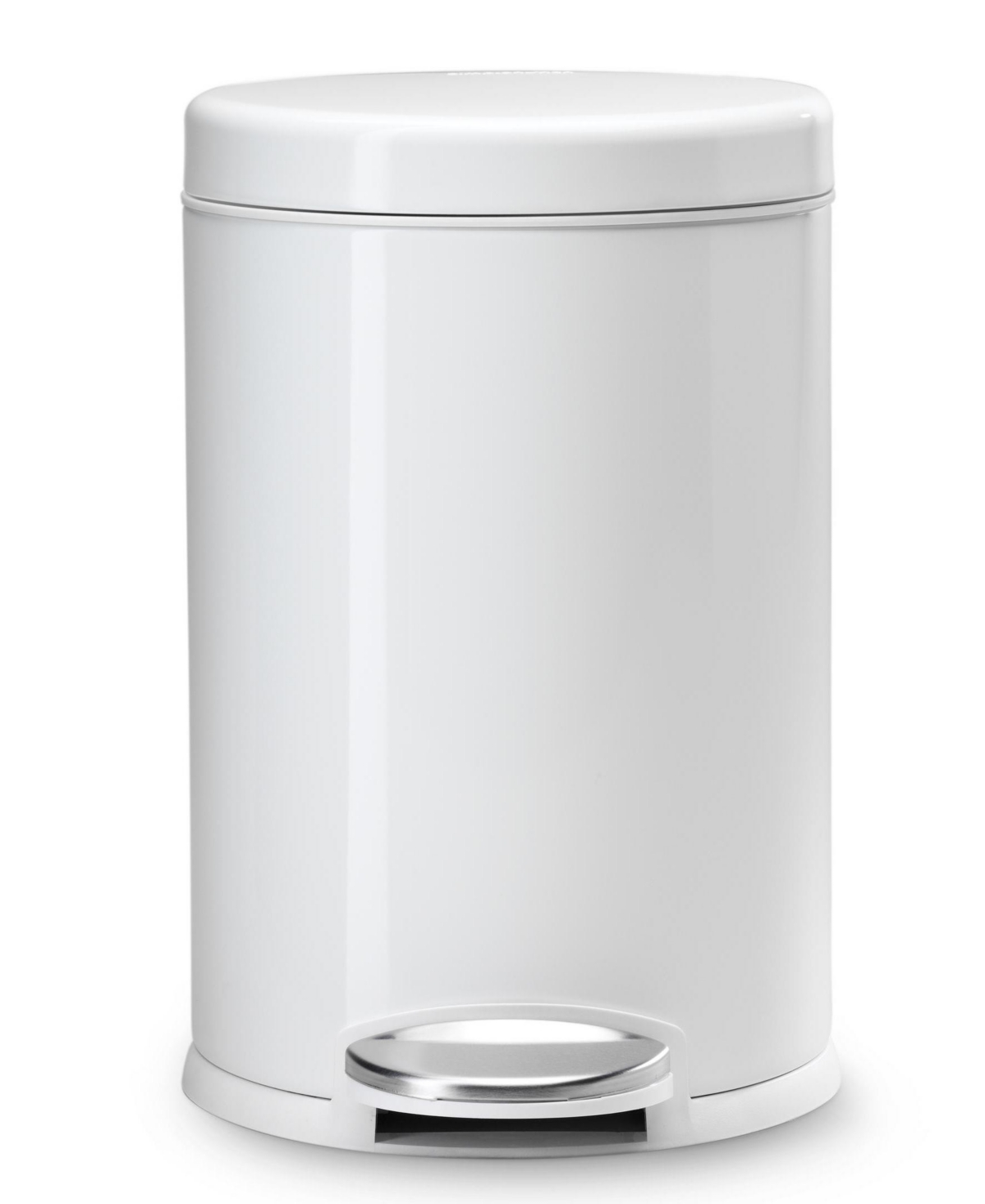 Shop Simplehuman 4.5 Litre Steel Round Step Can In White Stainless Steel