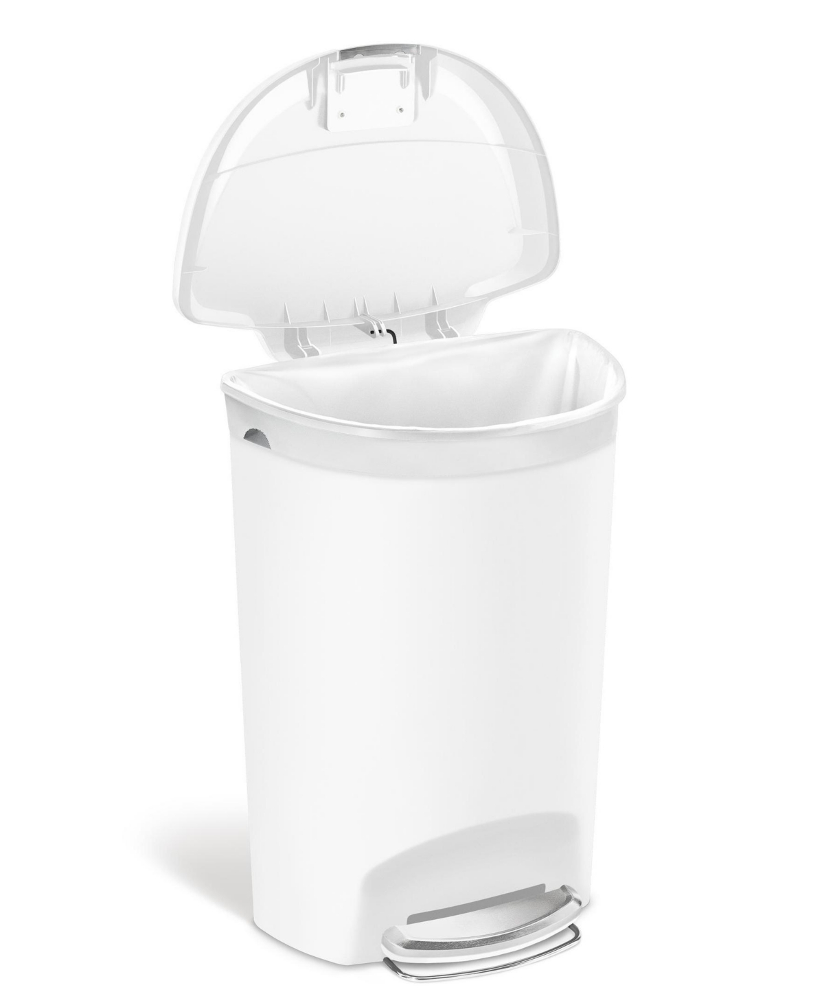 Shop Simplehuman 50 Litre Plastic Semi-round Step Can In White