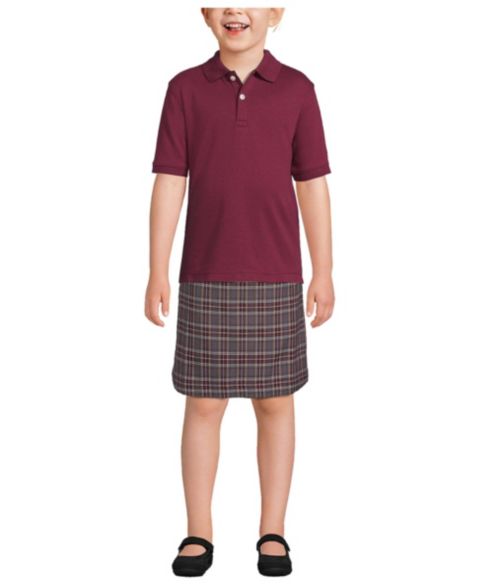 Поло Lands' End School Uniform Kids Short Sleeve Interlock Polo для мальчиков, цвет: Бордовый