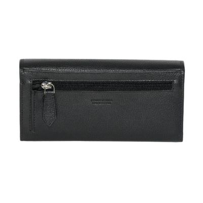 Ladies Leather Clutch Wallet with Checkbook and Gusset