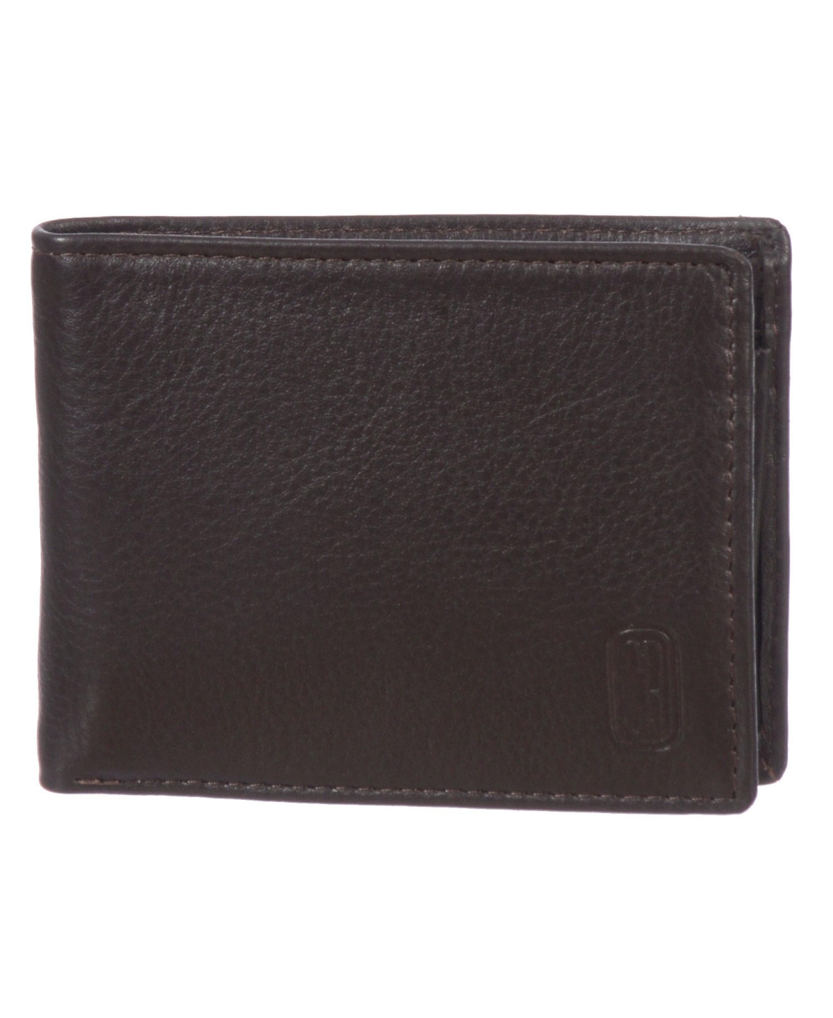 Men's Leather Slim Fold Wallet - Brown