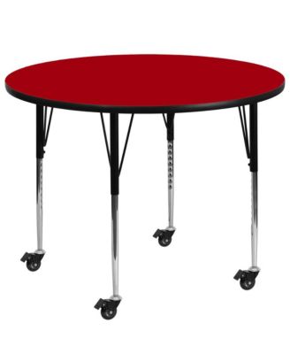 Mobile 48" Round Laminate Adjustable Activity Table