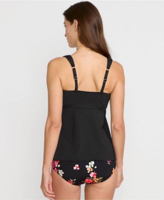 Women's Adjustable Scoop Neck Flutter Tankini Top