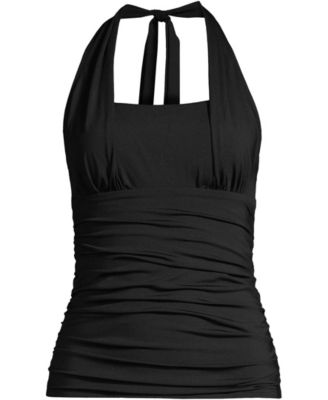 Petite Square Neck Halter Tankini Swimsuit Top