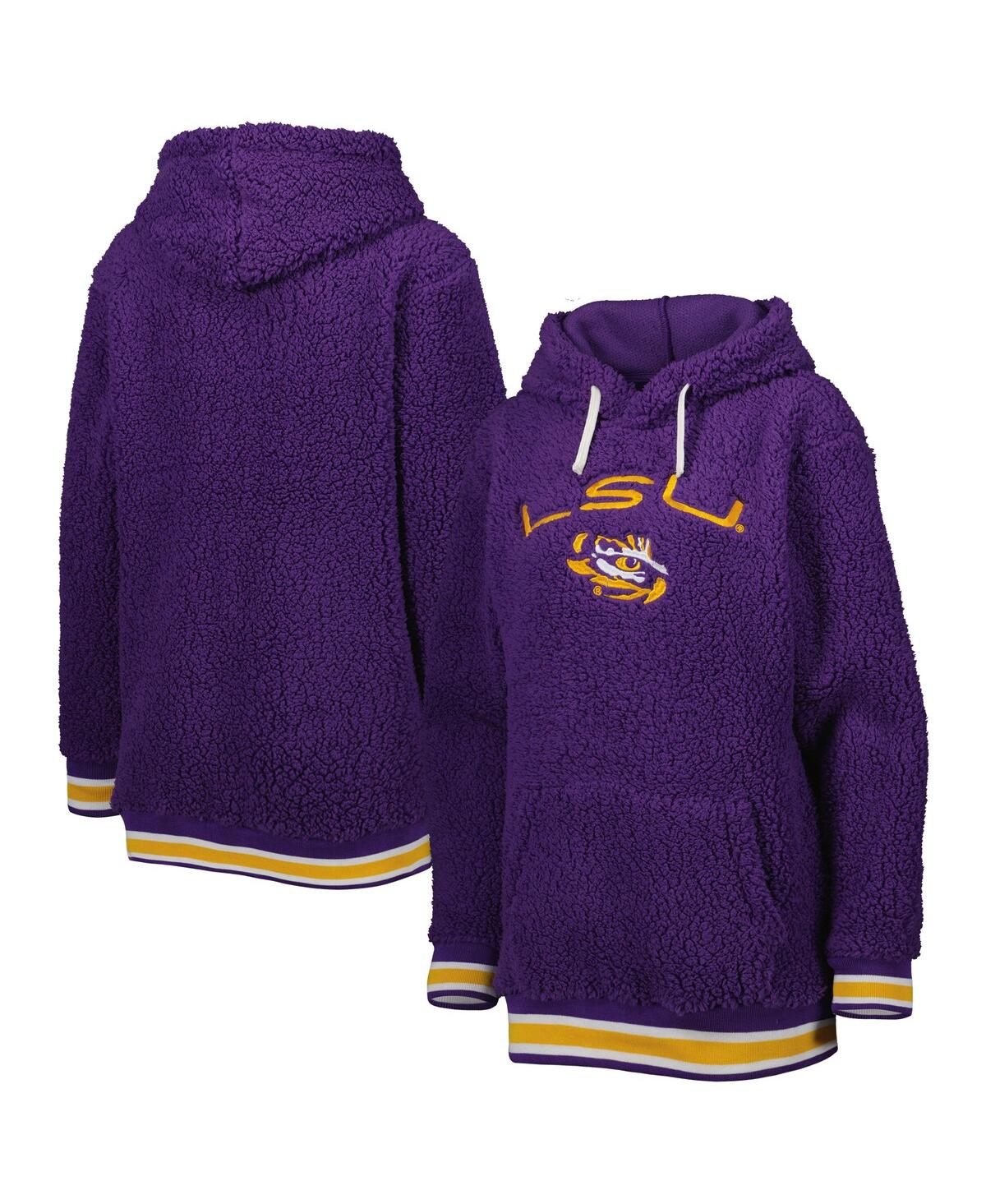 G-III 4HER BY CARL BANKS WOMEN'S G-III 4HER BY CARL BANKS PURPLE LSU TIGERS GAME OVER SHERPA PULLOVER HOODIE