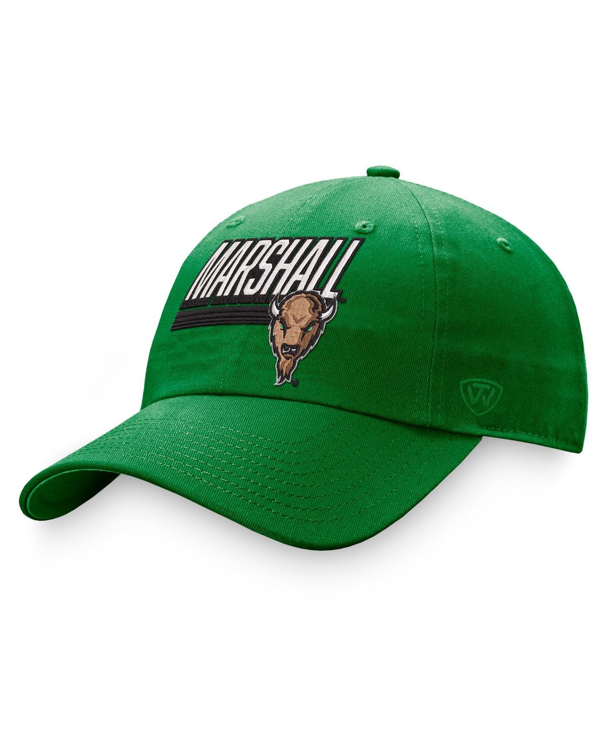 Men's Top of the World Green Marshall Thundering Herd Slice Adjustable Hat - Green