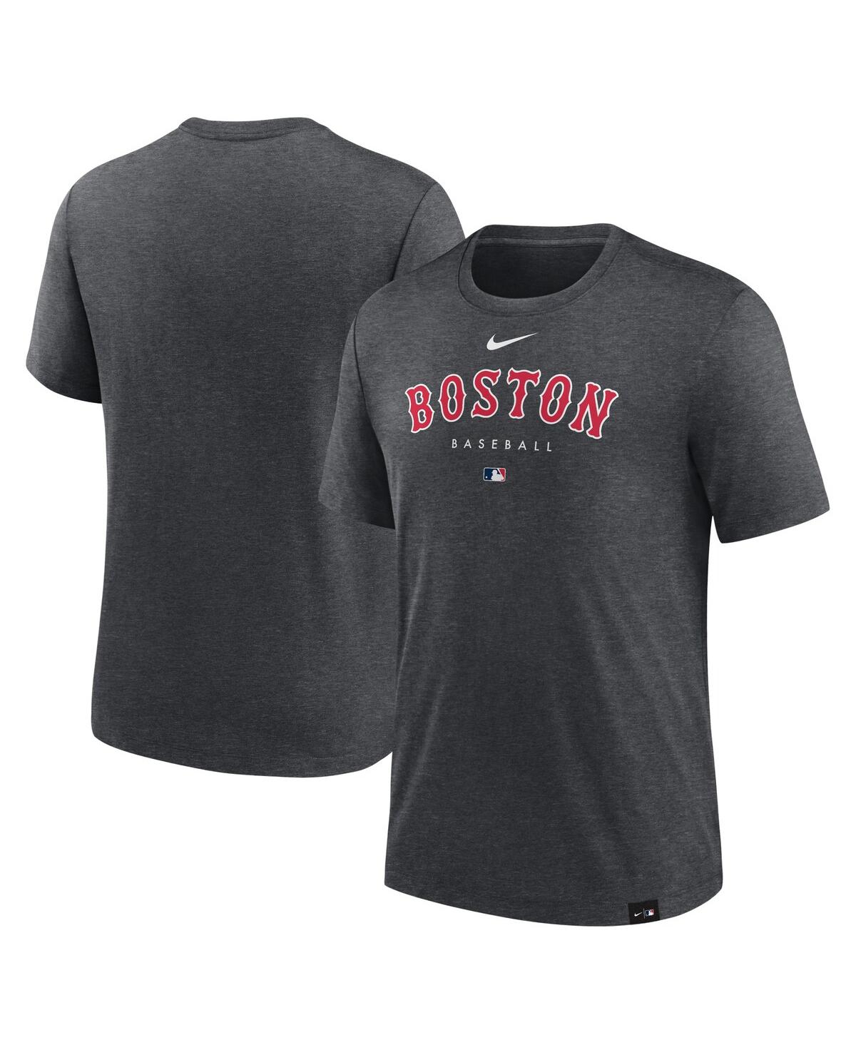 Nike Men's  Heather Charcoal Boston Red Sox Authentic Collection Early Work Tri-blend Performance T-s