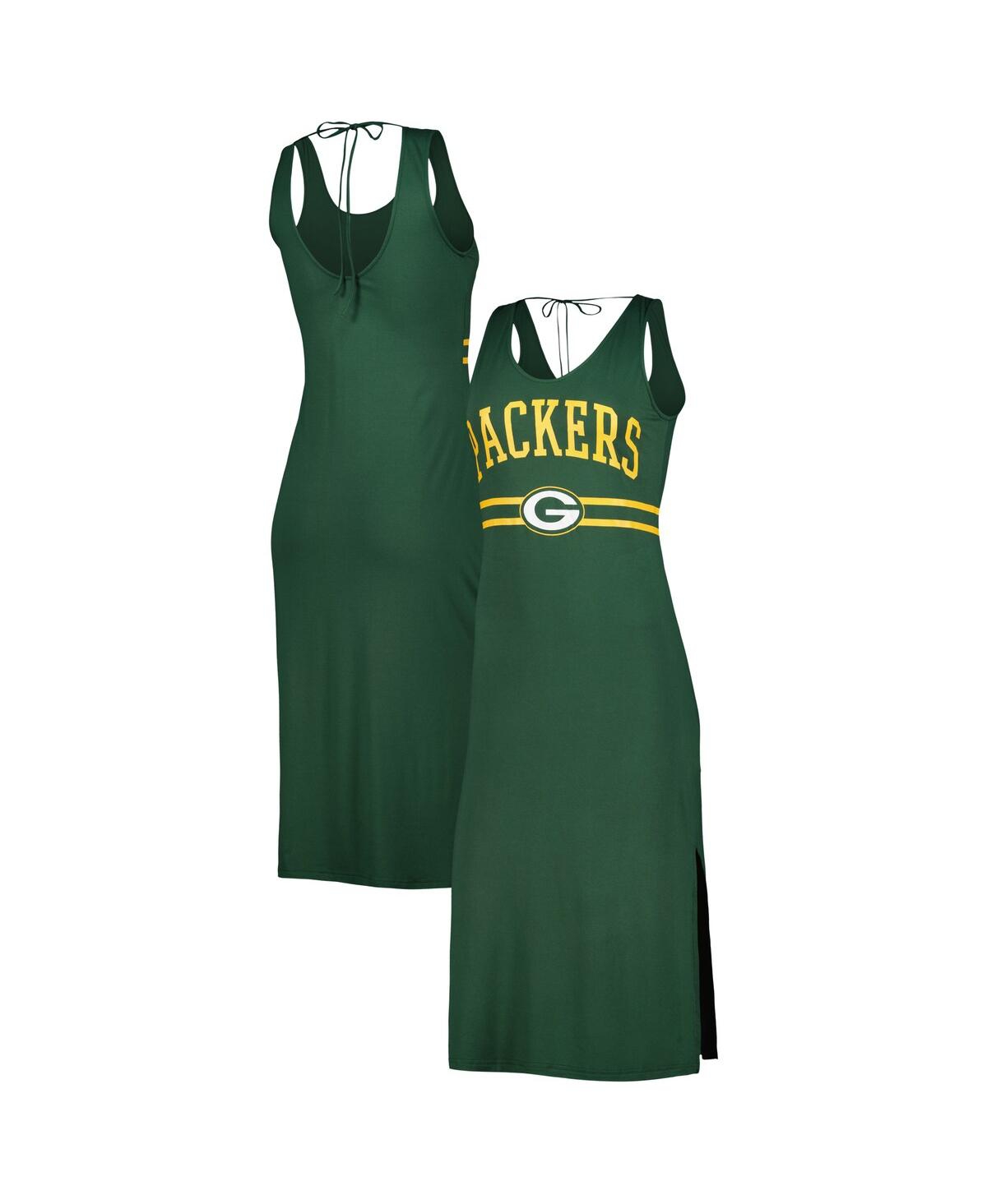 G-III 4HER BY CARL BANKS WOMEN'S G-III 4HER BY CARL BANKS GREEN GREEN BAY PACKERS TRAINING V-NECK MAXI DRESS